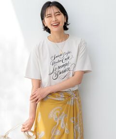 S size ONWARD(小さいサイズ) / エスサイズオンワード カットソー | 【井波麻里衣さんコラボ】カリグラフィー プリント Tシャツ