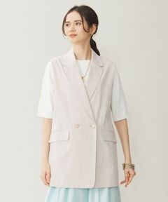 S size ONWARD(小さいサイズ) / エスサイズオンワード ベスト | 【セットアップ対応・洗える】リネンビスコースストレッチ ジレ