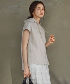 S size ONWARD(小さいサイズ) / エスサイズオンワード カットソー | 【SLOW/一部店舗限定】コンパクトインレー フレンチスリーブ フーディー