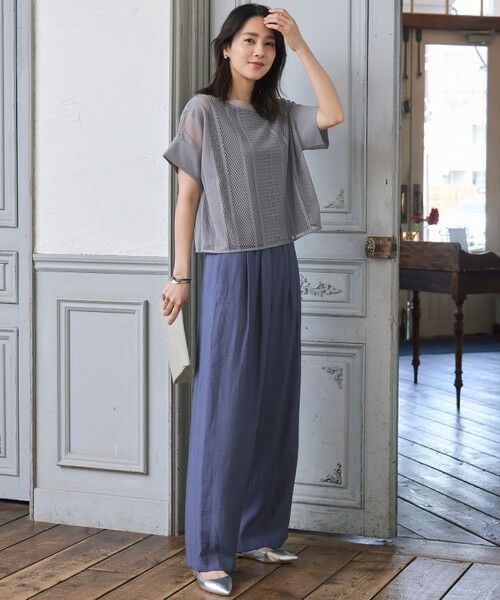 S size ONWARD(小さいサイズ) / エスサイズオンワード カットソー | 【洗える】レースエッジ Tシャツ&タンクトップセット トップス | 詳細25