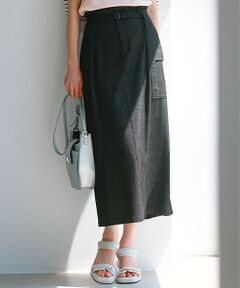 S size ONWARD(小さいサイズ) / エスサイズオンワード ミニ・ひざ丈スカート | 【洗える】デニムライクシャンブレー Iライン スカート