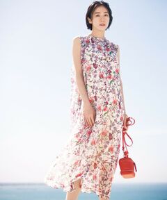 S size ONWARD(小さいサイズ) / エスサイズオンワード ロング・マキシ丈ワンピース | 【カタログ掲載・洗える】マラケシュフラワープリント ワンピース