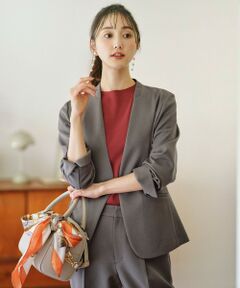 S size ONWARD(小さいサイズ) / エスサイズオンワード ノーカラージャケット | 【セットアップ対応】ビューティーツイルストレッチ ジャケット