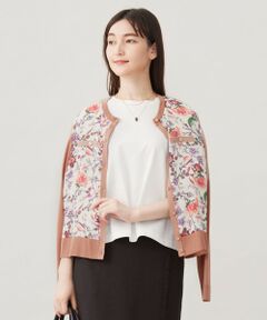 S size ONWARD(小さいサイズ) / エスサイズオンワード カーディガン・ボレロ | 【アンサンブル対応・洗える】マラケシュフラワープリント長袖 カーディガン