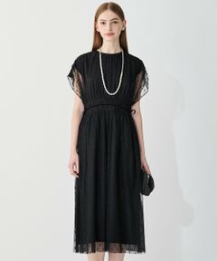 S size ONWARD(小さいサイズ) / エスサイズオンワード ドレス | 【APPLAUDIR】シャーリングカットチュール ドレス