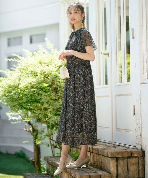 S size ONWARD(小さいサイズ) / エスサイズオンワード ロング・マキシ丈ワンピース | 【洗える】ミニフラワープリント ワンピース | 詳細6