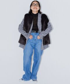 【洗える】23区DENIM ストレッチ ワイドパンツ