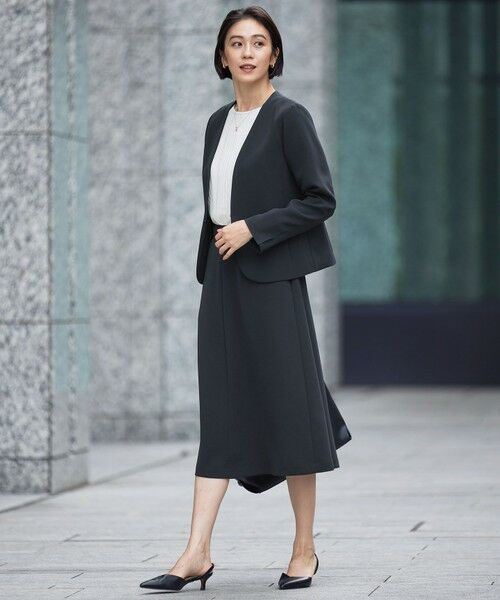 S size ONWARD(小さいサイズ) / エスサイズオンワード ノーカラージャケット | 【セットアップ対応】トリアセダブルクロスノーカラー ジャケット | 詳細15