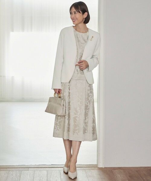 S size ONWARD(小さいサイズ) / エスサイズオンワード ノーカラージャケット | 【セットアップ対応】トリアセダブルクロスノーカラー ジャケット | 詳細22