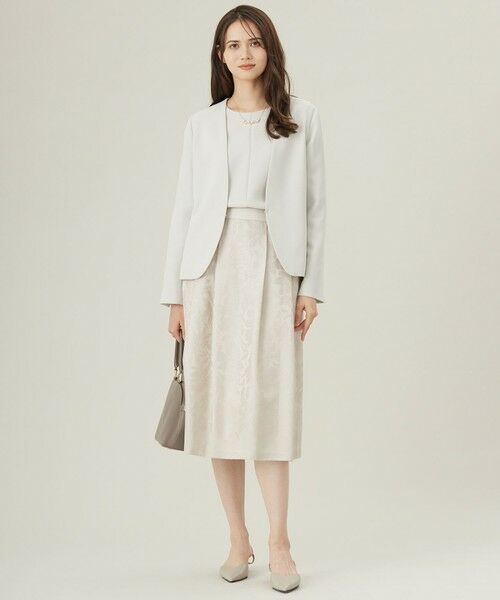 S size ONWARD(小さいサイズ) / エスサイズオンワード ノーカラージャケット | 【セットアップ対応】トリアセダブルクロスノーカラー ジャケット | 詳細23