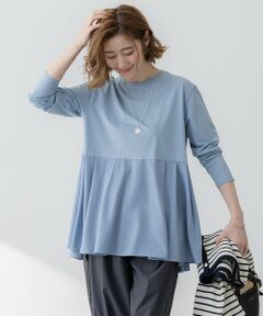 S size ONWARD(小さいサイズ) / エスサイズオンワード カットソー | 【ご好評につき新色追加】ナチュラルコットンベアコンビ ペプラム カットソー