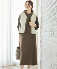 S size ONWARD(小さいサイズ) / エスサイズオンワード ロング・マキシ丈ワンピース | 【SLOW/一部店舗限定】ハイゲージテリー スウェット ワンピース