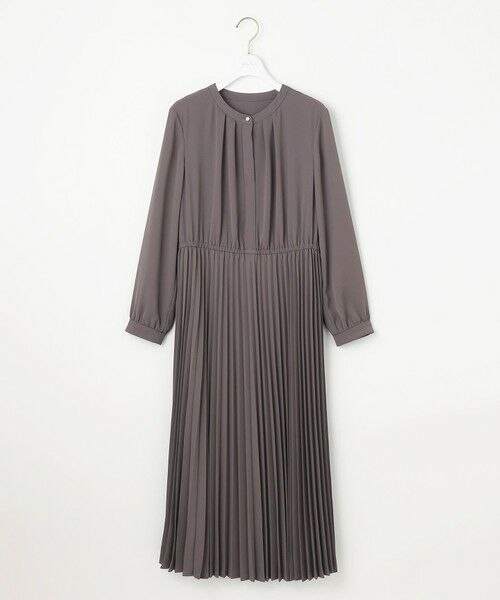 S size ONWARD(小さいサイズ) / エスサイズオンワード ロング・マキシ丈ワンピース | 【洗える】スタンドカラープリーツ ワンピース | 詳細1