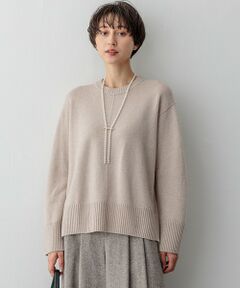 【洗える】カシミヤブレンド クルーネック ニット