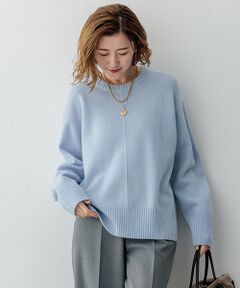 【洗える】カシミヤブレンド クルーネック ニット