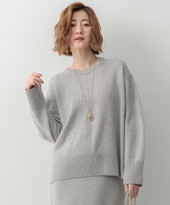 【洗える】カシミヤブレンド クルーネック ニット