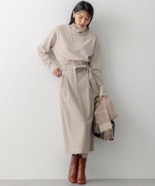 S size ONWARD(小さいサイズ) / エスサイズオンワード ミニ・ひざ丈スカート | ヘリンボーンループツイード Iライン スカート | 詳細13