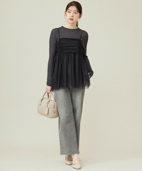 S size ONWARD(小さいサイズ) / エスサイズオンワード キャミソール・チューブトップ | 【洗える】チュールレイヤード キャミソール | 詳細13