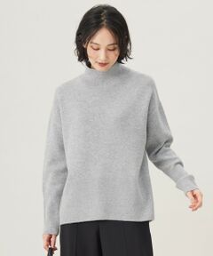 【カタログ掲載・洗える】ウールカシミヤブレンドラメスパンコールハイネック ニット