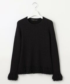 【PREMIUM KNIT COLLECTION】フリンジリブ ニット