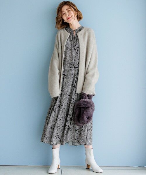 S size ONWARD(小さいサイズ) / エスサイズオンワード ロング・マキシ丈ワンピース | 【洗える】Rattiペイズリープリント ティアード ワンピース | 詳細4