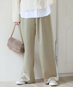 S size ONWARD(小さいサイズ) / エスサイズオンワード その他パンツ | 【SLOW/一部店舗限定】ブライトサテン ライン パンツ