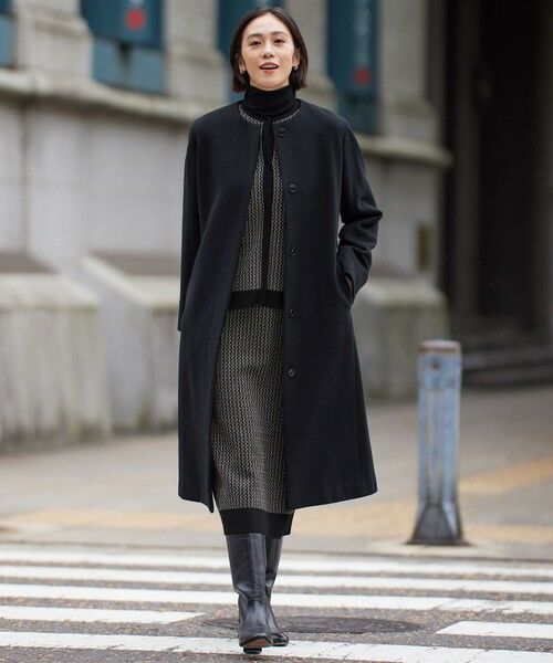 S size ONWARD(小さいサイズ) / エスサイズオンワード その他アウター | シャルムビーバーノーカラーロング コート | 詳細14