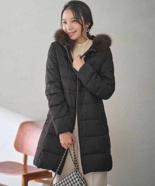 ARCHIVIO アルチビオ　ファー　ダウンワンピース　中綿　ロング　36 紺 ARCHIVIO アルチビオ ファー ダウンワンピース 中綿 ロング 36