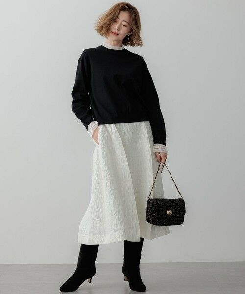 S size ONWARD(小さいサイズ) / エスサイズオンワード ニット・セーター | 【洗える】ヴィスコースストレッチ レースコンビ ニット | 詳細6