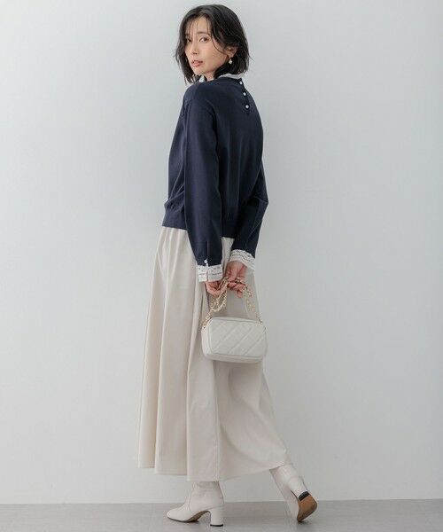 S size ONWARD(小さいサイズ) / エスサイズオンワード ニット・セーター | 【洗える】ヴィスコースストレッチ レースコンビ ニット | 詳細18