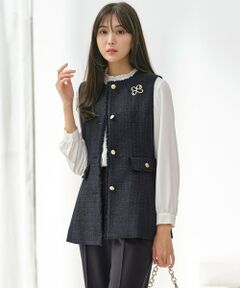 S size ONWARD(小さいサイズ) / エスサイズオンワード その他アウター | ファンシーツイードペプラム ジレ