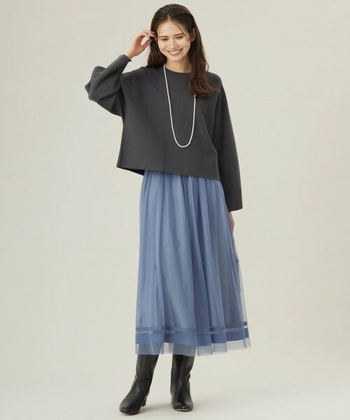 S size ONWARD(小さいサイズ) / エスサイズオンワード ミニ・ひざ丈スカート | 【洗える】チュールエンブロイダリー スカート | 詳細4