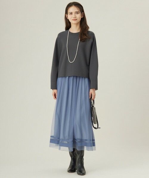 S size ONWARD(小さいサイズ) / エスサイズオンワード ミニ・ひざ丈スカート | 【洗える】チュールエンブロイダリー スカート | 詳細5