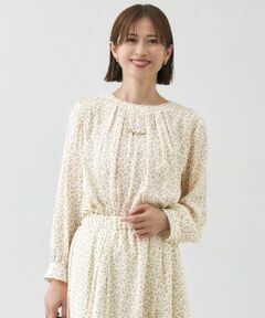S size ONWARD(小さいサイズ) / エスサイズオンワード シャツ・ブラウス | 【カタログ掲載・セットアップ対応・洗える】ジオメトリックフラワードットプリント ブラウス