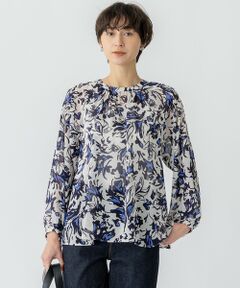 S size ONWARD(小さいサイズ) / エスサイズオンワード シャツ・ブラウス | 【洗える】ニュアンスフラワー プリント ブラウス