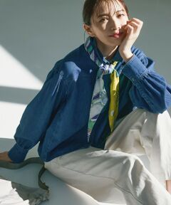 S size ONWARD(小さいサイズ) / エスサイズオンワード シャツ・ブラウス | 【Oggi3月号掲載/洗える】ライトダンガリー クロップド ボリュームスリーブ シャツ