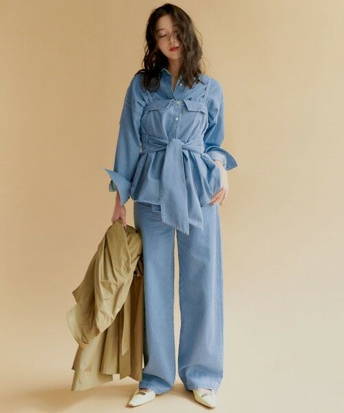 S size ONWARD(小さいサイズ) / エスサイズオンワード シャツ・ブラウス | 【洗える】ライトダンガリー ビスチェ | 詳細1