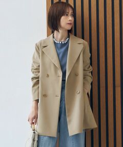 セール】 【洗える】ベーシックハーフ トレンチコート