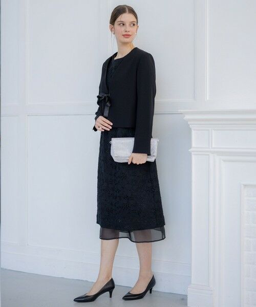 S size ONWARD(小さいサイズ) / エスサイズオンワード ノーカラージャケット | 【APPLAUDIR】クリアジョーゼット 3WAYコンパクトジャケット | 詳細15