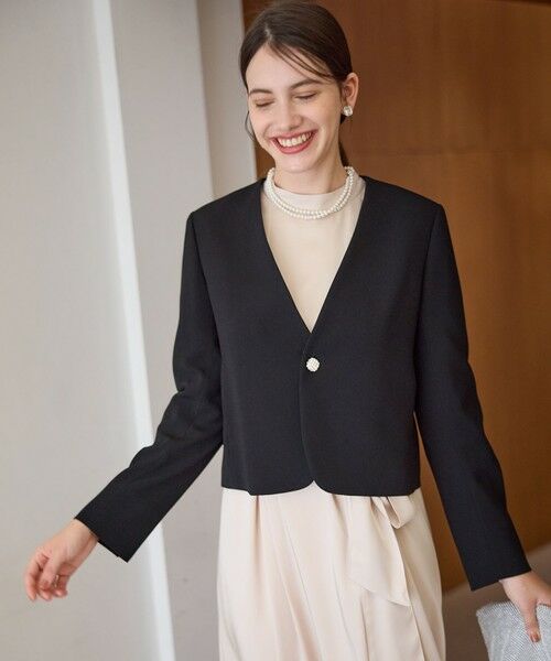 S size ONWARD(小さいサイズ) / エスサイズオンワード ノーカラージャケット | 【APPLAUDIR】クリアジョーゼット 3WAYコンパクトジャケット | 詳細3