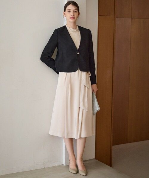 S size ONWARD(小さいサイズ) / エスサイズオンワード ノーカラージャケット | 【APPLAUDIR】クリアジョーゼット 3WAYコンパクトジャケット | 詳細4