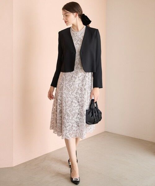 S size ONWARD(小さいサイズ) / エスサイズオンワード ノーカラージャケット | 【APPLAUDIR】クリアジョーゼット 3WAYコンパクトジャケット | 詳細5