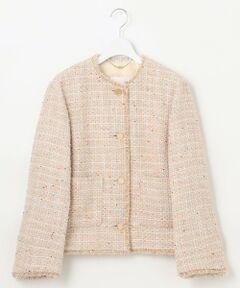 S size ONWARD(小さいサイズ) / エスサイズオンワード ノーカラージャケット | GIOLICAファンシーツイード ジャケット