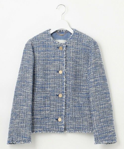 S size ONWARD(小さいサイズ) / エスサイズオンワード ノーカラージャケット | GIOLICAファンシーツイード ジャケット | 詳細12