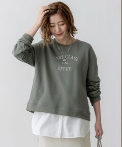 S size ONWARD(小さいサイズ) / エスサイズオンワード カットソー | 【洗える】コットンテリー ロゴ スウェット
