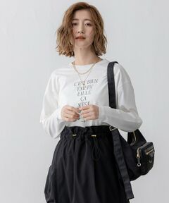 S size ONWARD(小さいサイズ) / エスサイズオンワード カットソー | 【洗える】レタープリント ロンTEE