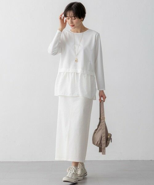 S size ONWARD(小さいサイズ) / エスサイズオンワード カットソー | 【洗える】シアータフタ コンビ カットソー | 詳細4