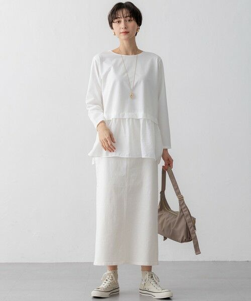 S size ONWARD(小さいサイズ) / エスサイズオンワード カットソー | 【洗える】シアータフタ コンビ カットソー | 詳細5