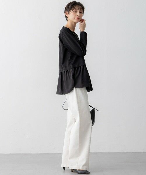 S size ONWARD(小さいサイズ) / エスサイズオンワード カットソー | 【洗える】シアータフタ コンビ カットソー | 詳細10