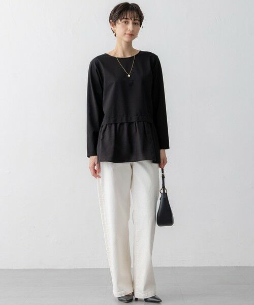 S size ONWARD(小さいサイズ) / エスサイズオンワード カットソー | 【洗える】シアータフタ コンビ カットソー | 詳細11